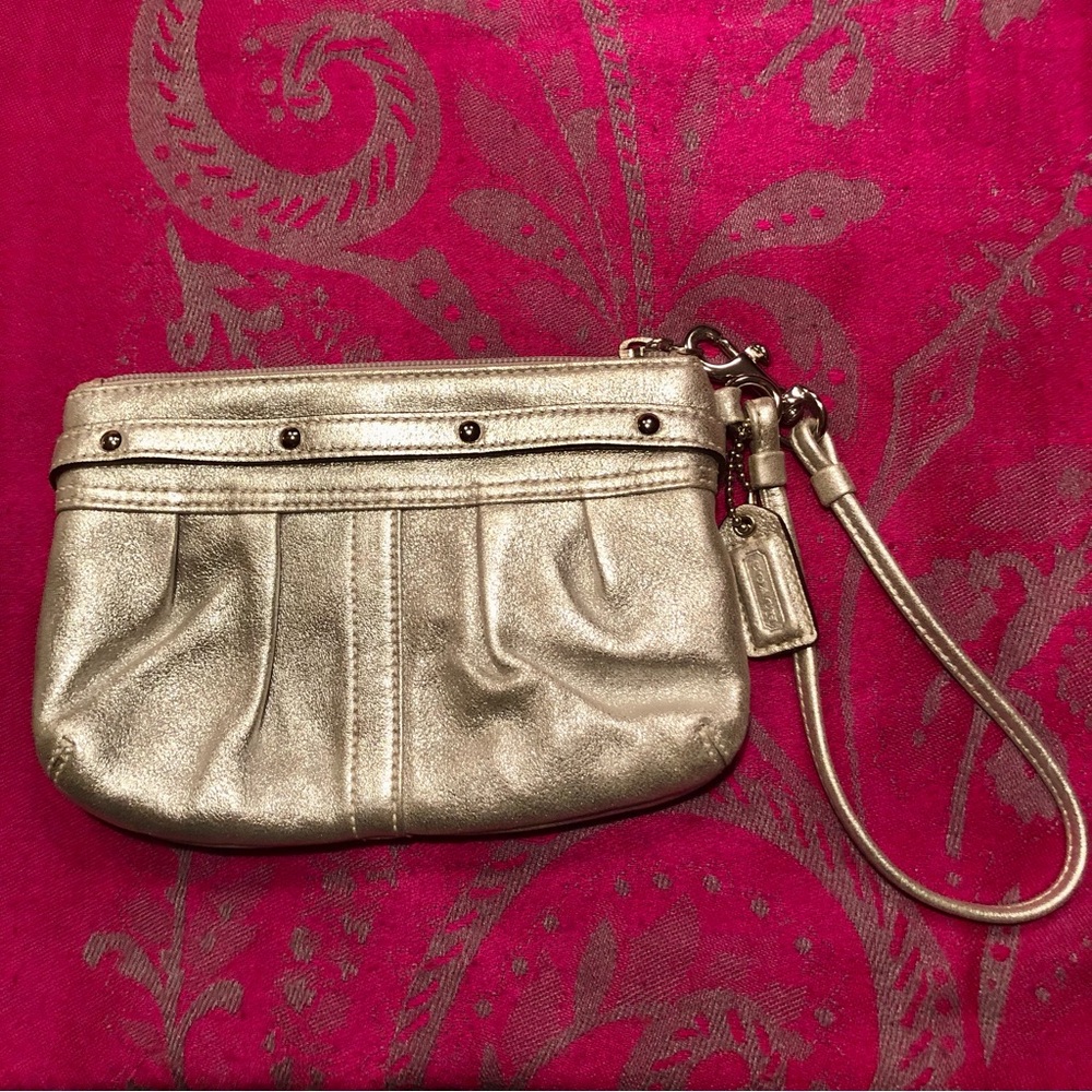 Coach Silver Belted Wristlet - Picture 2 of 5